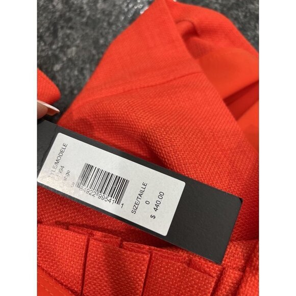 NWT Badgley Mischka Orange Ruffle Shift Dress $440 - Picture 9 of 9